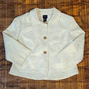 Spiegel Gold and White Womens Blazer Size 12